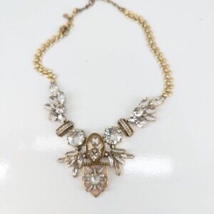 J. Crew Gold Tone Rhinestones & Crystals Cabochons Statement Necklace NWOT